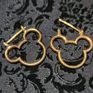 Mickey Mouse Gold Tone Icon Earrings